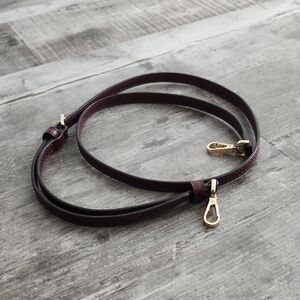 Michael Kors Burgundy Leather Strap with Gold Accent